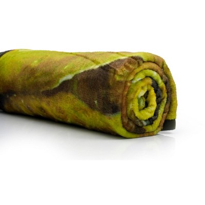 Pickle Print Green and Brown Fleece Throw Blanket