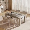 Dining Table for 4-6, 63 Inch Farmhouse Dining Table, Wood Rustic Kitchen Table, Large Wooden Rectangular Dinner Table for 4 for Apartment - 2 of 4