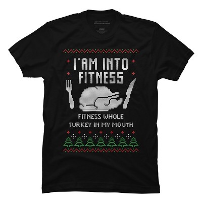 Men's Design By Humans Fitness Whole Turkey Ugly Christmas Sweater By shirtpublic T-Shirt