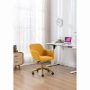 Okak Teddy Office Chair with Golden Metal Base, Swivel Chair with Adjustable Height and Universal Wheel, Desk Chair for Office, Study - 2 of 4