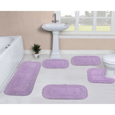 Home Weavers Radiant Collection 100% Cotton Tufted Bathroom Rug Set, Non-Slip Latex Bath Rug Set