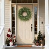 24 inch Real Cedar Wreath Artificial Faux Green Pine Needles Wreath for Front Door Wall Home Outdoor Xmas Decor - 4 of 4