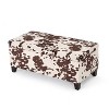Modern Upholstered Comfortable Ottoman Fabric Storage Ottoman Bench Traditional for living room,brown Multi-Christopher Knight Home - 2 of 4