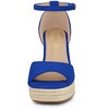 Allegra K Women's Ankle Strap Wedge Heel Open Toe Sandals - 3 of 4