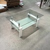 DOMETOUR Tempered Clear Glass Coffee Table, 2-Layers Coffee Table Living Room Center Table - 3 of 4