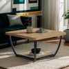 Hommoo 31.5" Square Coffee Table with Storage Shelf – Modern Two-Tier Cocktail Center - 2 of 4