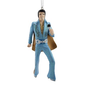 Kurt Adler Plastic Ornament for Christmas Tree, Elvis Presley in Blue Suit - 1 of 2
