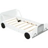 Twin White Car Bed for Kids, Car Shaped Platform Bed with Wheels, Headboard and Footboard, Toddler Car Bed Slat Support No Box Spring Needed - 4 of 4