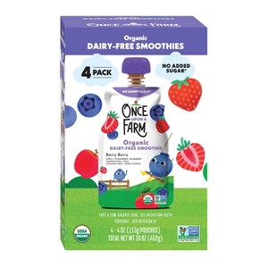 Once Upon a Farm Berry Berry Organic Dairy-Free Kids' Smoothie - 16oz/4ct - 1 of 3