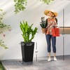 Tall Planters for Outdoor Plants Set of 3, 24 In Taper Planters with Drainage Holes, Rattan Decor Plant Pots for Indoor Outdoor Front Porch Patio - 3 of 4