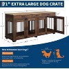 coucheta 71'' Dog Crate Furniture for 2 Rooms, Wooden Double Crate with Door, TV Stand End Table with Divider for Large Medium Dogs - 2 of 4