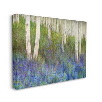 Stupell Industries Lavender Field with Birch Trees Green Purple Painting