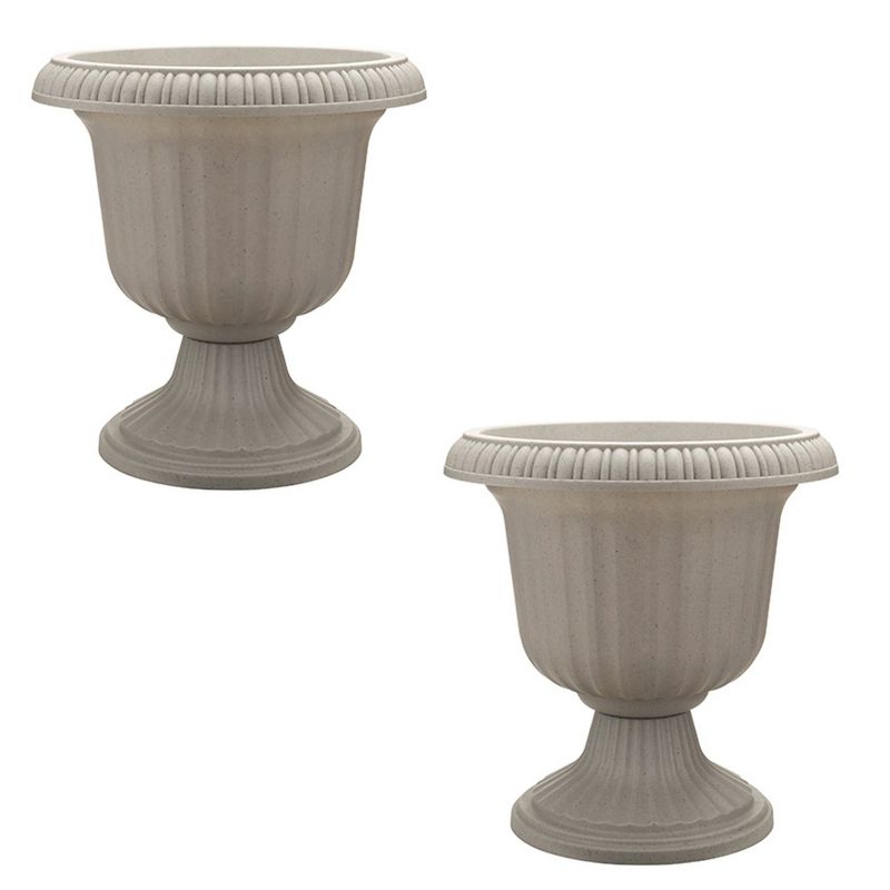 Southern Patio 14 Inch Lightweight Outdoor Utopian Urn Planter (2 Pack), 1 of 7
