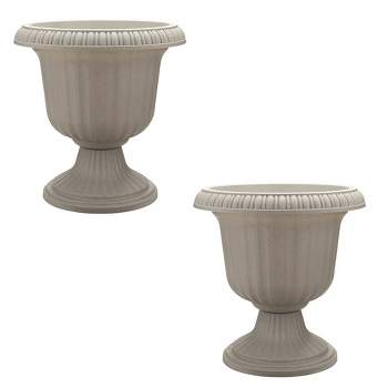 Southern Patio 14 Inch Lightweight Outdoor Utopian Urn Planter (2 Pack)