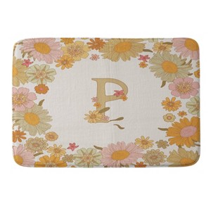 Deny Designs Iveta Abolina Retro Florals 70s Memory Foam Bath Mat Cream - 1 of 4