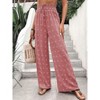 Women Polka Dot Wide Leg Long Pants Summer Fall Casual High Waist Trousers - 3 of 4