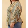 Women's Mixed Print Block Dolman Peplum Top - Plus - Hayden LA - 3 of 4