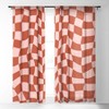 MariaMariaCreative Play Checkers Blush Single Panel Sheer Window Curtain - Deny Designs - image 2 of 4