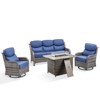 Gymojoy 4 Pieces Outdoor 6 Inch Sofa Swivel Chair with Fire Pit Table - 3 of 4