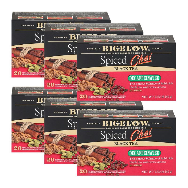 Bigelow Decaffeinated Spiced Chai Black Tea  - Case of 6 boxes/20 bags, 1 of 7