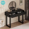 Jojoka 49.2" Vanity Desk with Mirror, Modern Makeup Vanity with 2 Drawers, 3-Color LED Lighting & Adjustable Brightness – Bedroom Dressing Table - 4 of 4