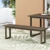 Wooakway Rustic 61" L Weather-resistant Acacia Wood Patio Bench with Classic Slat Panel Durable Solid Hardwood Frame for Garden Sunroom Poolside - 3 of 4