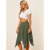 Allegra K Women's Elastic Waist Chiffon Handkerchief Hem Midi Skirt - 3 of 4