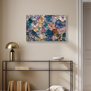Art Remedy Jewel Flowers Colorful buterfly and flowers wall art Framed - 1 of 4