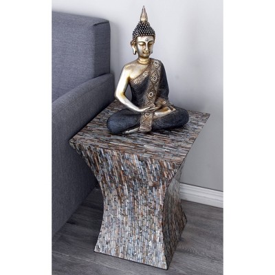 Pearl Inlay Hourglass Accent Table 15"x19" - Multicolor
