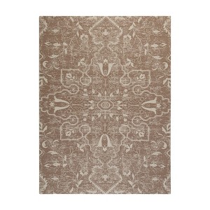 Anji Mountain 36"x48" Tamanrasset 1/4" Rug'D Chair Floor Mat Brown/Ivory: Polyester, Indoor Use - 1 of 4