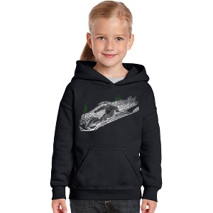 LA Pop Art Girl's Word Art Hooded Sweatshirt - Ski - 1 of 4