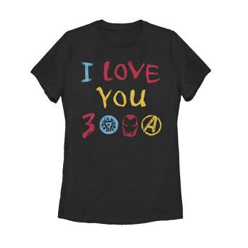 Women's Marvel Love You 3000 Crayon Print T-Shirt