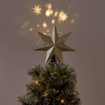 10.75" LED Gold Glitter Star Christmas Tree Topper Warm White Lights - Wondershop™