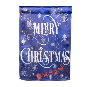 Evergreen Merry Christmas Snowflake Lustre Garden Flag 12 x 18 Inches Indoor Outdoor Decor - 1 of 4