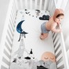 Mini Crib Sheet - 100% Cotton - The Moon's Birthday by Rookie Humans. Fits standard Mini Cribs and Playards, 24x38 inches - 4 of 4