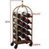 Kings Brand Furniture Erin Luggage Cart Wine Rack (Gold/Black) - 4 of 4