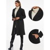 INSPIRE CHIC Women's Notch Lapel Double-Breasted Mid-Length Long Coat - 2 of 4