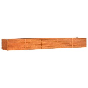 vidaXL Garden Raised Bed Planter - Outdoor Flower Box - Rusty corten Steel - 157.5" x 31.5" x 17.7" - 1 of 4