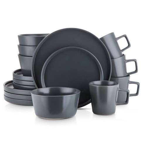 Stone Lain Celina 16-piece Stoneware Dinnerware Set, Service For 4, Grey :  Target