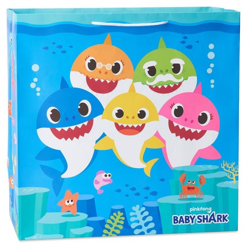 Square Baby Shark Print Gift Bag Target