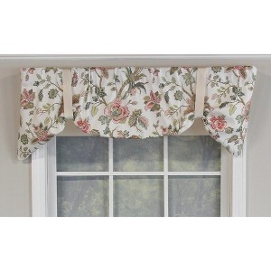 RLF Home Gianna Suspender 3" Rod Pocket Ribbon Tie Window Valance, 50" x 17" - 1 of 4