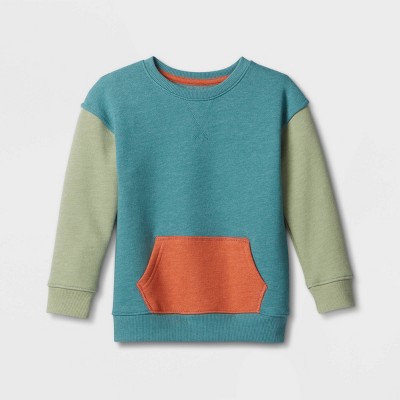 Toddler Boys' Colorblock Kanga Pocket Fleece Pullover Sweatshirt - Cat & Jack™