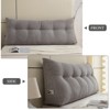 Bekrvio Velvet Headboard Wedge Pillow - Back Support Reading Cushion Bolster with Side Pocket, Removable Cover for Bed & Sofa - 3 of 4