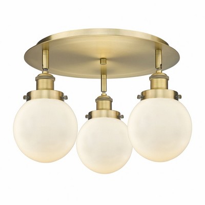 Beacon - 3 Light Flush Mount In Art Deco Style-9.63 Inches Tall and 17.75 Inches Wide