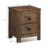 Costway Nightstand Bed Sofa Side End Coffee Table Wood 2 Storage Sliding Drawers Bedroom - 2 of 4