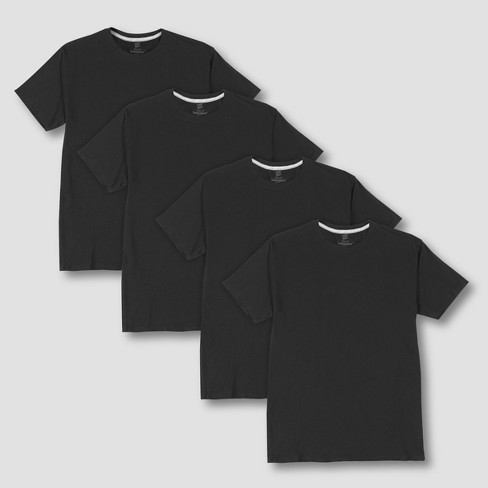 Hanes Men's 4pk Slim Fit Crew Neck T-shirt - Black : Target
