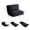 MAXYOYO Bean Bag Sofa Bed - Corduroy Floor Sofa with Washable Cover, Black - 3 of 4