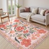 Lahome Country Floral Short Pile Velvet Rectangular Indoor Area Rug - 2 of 4