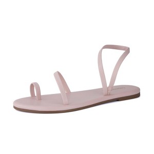 CUSHIONAIRE CHAI Women’s Strappy Sandals – Flat Sandals for Women, Comfortable Beach Sandals, Summer Slip-On Shoes, Casual Dressy Sandals - 1 of 4