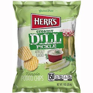 Herr's Creamy Dill Pickle Potato Chips - 1 Oz. Bag (Pack of 12) - 1 of 3